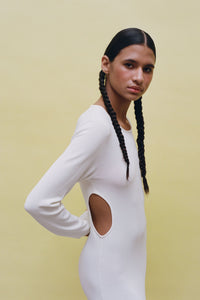 Altuzarra_Long Sleeve Cutout Dress-Ivory
