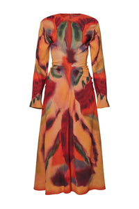 Altuzarra_'Nikouria' Dress-Bright Coral Rorschach