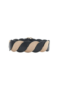 Altuzarra_'Twist' Braid Belt-Black/Cappuccino